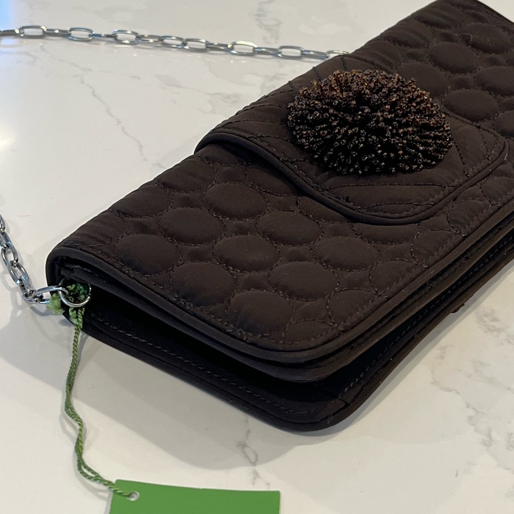 Vera Bradley Dazzle Clutch Espresso Quilted Clutch‎ - Picture 5 of 7